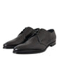 Dolce & Gabbana Black Leather Derby Men Formal Shoes Dress