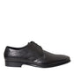 Dolce & Gabbana Black Leather Derby Men Formal Shoes Dress