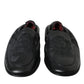 Dolce & Gabbana Black Logo Embroidered Leather Loafer Men Dress Shoes