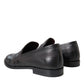 Dolce & Gabbana Black Brown Leather Loafer Men Dress Shoes