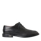 Dolce & Gabbana Black Leather Oxford Wingtip Formal Men Shoes