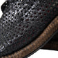 Dolce & Gabbana Black Woven Goat Leather Lace Up Derby Shoes