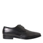 Dolce & Gabbana Black Leather Derby Formal Dress Men Shoes