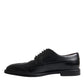 Dolce & Gabbana Black Leather Oxford Wingtip Formal Men Shoes