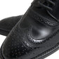 Dolce & Gabbana Black Leather Oxford Wingtip Formal Men Shoes