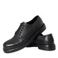 Dolce & Gabbana Black Horse Leather Derby Men Dress Shoes