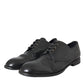 Dolce & Gabbana Black Leather Derby Formal Dress Men Shoes