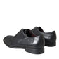 Dolce & Gabbana Black Leather Derby Formal Dress Men Shoes