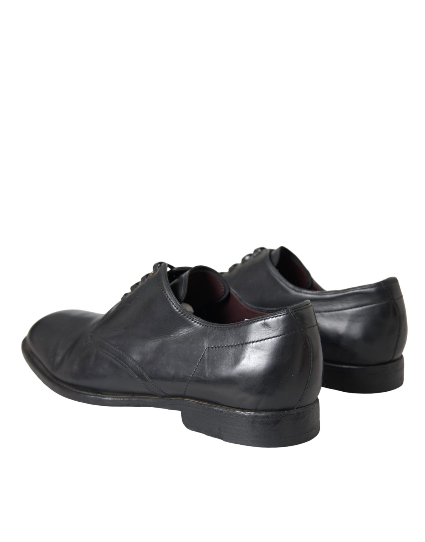 Dolce & Gabbana Black Leather Derby Formal Dress Men Shoes