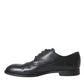 Dolce & Gabbana Black Leather Derby Formal Dress Men Shoes