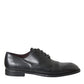 Dolce & Gabbana Black Leather Derby Formal Dress Men Shoes