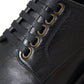 Dolce & Gabbana Black Horse Leather Derby Men Dress Shoes