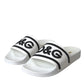 Dolce & Gabbana White Black Sandals Rubber Beachwear Shoes