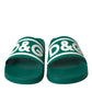 Dolce & Gabbana Green White Sandals Rubber Beachwear Shoes