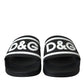 Dolce & Gabbana Black White Sandals Rubber Beachwear Shoes