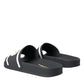 Dolce & Gabbana Black White Sandals Rubber Beachwear Shoes