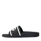 Dolce & Gabbana Black White Sandals Rubber Beachwear Shoes