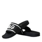 Dolce & Gabbana Black White Sandals Rubber Beachwear Shoes