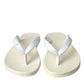 Dolce & Gabbana White Leather Slides Sandals Beachwear Shoes