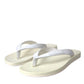 Dolce & Gabbana White Leather Slides Sandals Beachwear Shoes