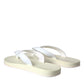 Dolce & Gabbana White Leather Slides Sandals Beachwear Shoes