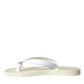 Dolce & Gabbana White Leather Slides Sandals Beachwear Shoes