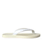 Dolce & Gabbana White Leather Slides Sandals Beachwear Shoes