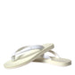 Dolce & Gabbana White Leather Slides Sandals Beachwear Shoes