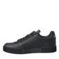 Dolce & Gabbana Black Miami Leather Low Top Sneakers Men Shoes