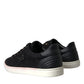 Dolce & Gabbana Black Suede Leather Men Low Top Sneakers Men Shoes