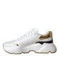 Dolce & Gabbana White Gold DAYMASTER Leather Sneakers Men Shoes