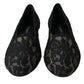 Dolce & Gabbana Black Floral Taormina Lace Loafer Flat Shoes