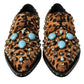 Dolce & Gabbana Brown Leopard Hair Crystal Dress Broque Shoes