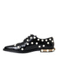 Dolce & Gabbana Black Leather Faux Pearl Dress Broque Shoes