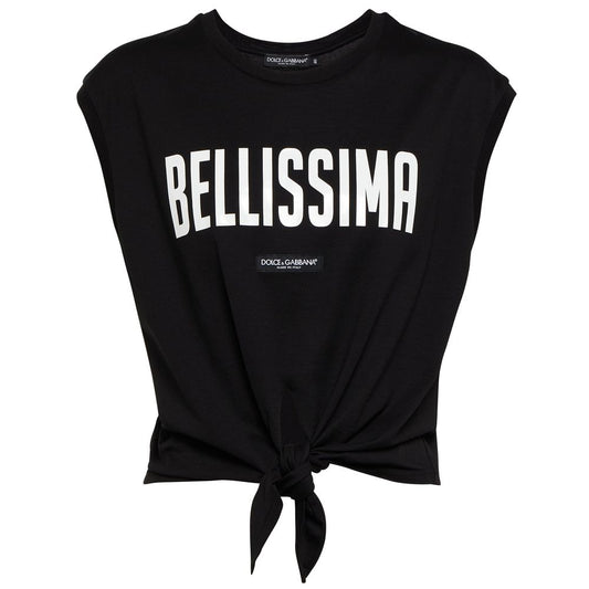 Dolce & Gabbana Black Cotton Tops & T-Shirt