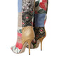 Dolce & Gabbana Multicolor Patchwork Print Heeled Boots Shoes