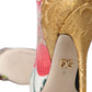 Dolce & Gabbana Multicolor Patchwork Print Heeled Boots Shoes