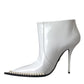 Dolce & Gabbana White Pearl Leather Pumps Heels Boots Shoes