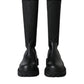 Dolce & Gabbana Black Leather Stretch Jersey Boots Shoes