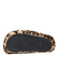 Dolce & Gabbana Brown Tiger Slippers Flats Sandals Shoes