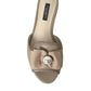 Dolce & Gabbana Beige Logo Pearl Flats Sandals Slides Shoes