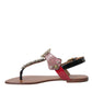 Dolce & Gabbana Multicolor Crystal Sandals Flip Flops Shoes