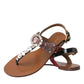 Dolce & Gabbana Multicolor Crystal Sandals Flip Flops Shoes