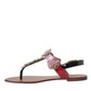 Dolce & Gabbana Multicolor Crystal Sandals Flip Flops Shoes