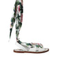 Dolce & Gabbana Multicolor Floral Print Ankle Wrap Sandals Shoes