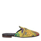 Dolce & Gabbana Multicolor Jacquard DG Logo Mule Flat Sandals Shoes