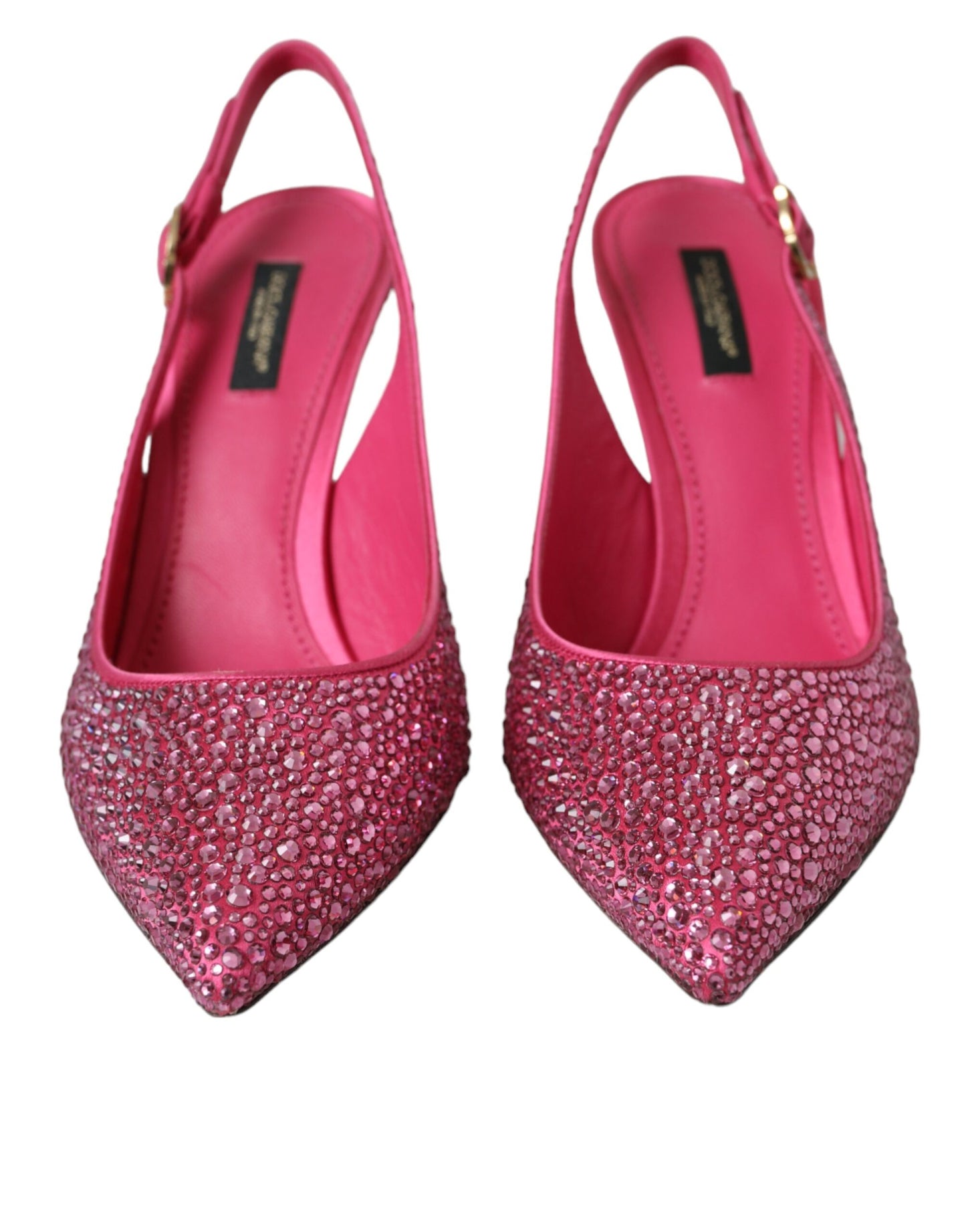 Dolce & Gabbana Pink Strass Crystal Heels Slingbacks Shoes