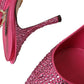 Dolce & Gabbana Pink Strass Crystal Heels Slingbacks Shoes