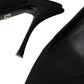 Dolce & Gabbana Black Crystal Charmeuse Slingbacks Shoes