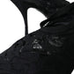 Dolce & Gabbana Black Lace Stretch Heels Slingbacks Shoes